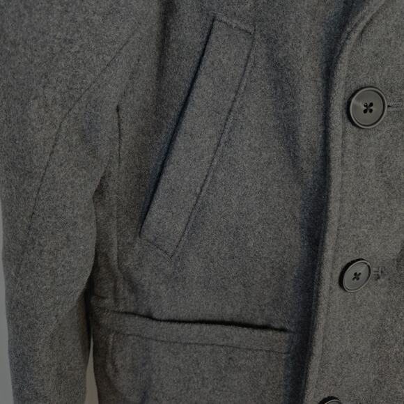 Old Navy Women's Coat Gray Small S Petite P Pea Double Breast Wool Jacket Junior - Picture 5 of 10